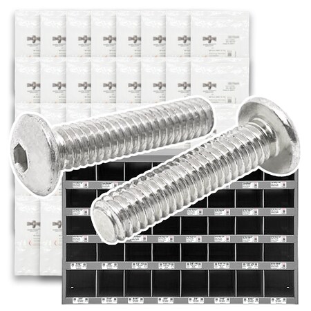 Boltsandnuts.Com Metric Stainless A4-70 Button Socket Head Cap Screws - 1521 PCS Assortment Kit #516